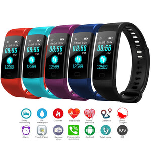 Y5 Smart Wristband Heart Rate Blood Pressure Monitor Tracker Fitness Tracker Smart Bracelet Waterproof Smart Watch Pedometer