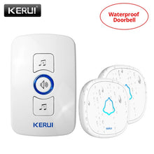 Load image into Gallery viewer, KERUI M525 Home Security Welcome Wireless Doorbell Smart Chimes Doorbell Alarm LED light 32 Songs with Waterproof Touch Button