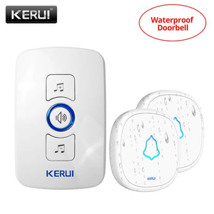 KERUI M525 Home Security Welcome Wireless Doorbell Smart Chimes Doorbell Alarm LED light 32 Songs with Waterproof Touch Button
